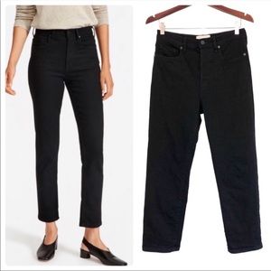 Everlane High-Rise Slim-Straight cigarette jeans black 26 ankle
